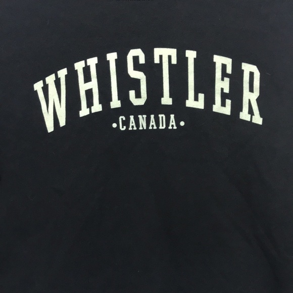 COASTAL Culture Whistler Canada cropped sweatshirt size Small black white - Picture 2 of 10